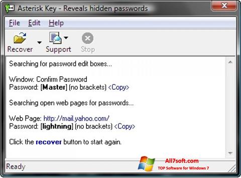Στιγμιότυπο οθόνης Asterisk Key Windows 7