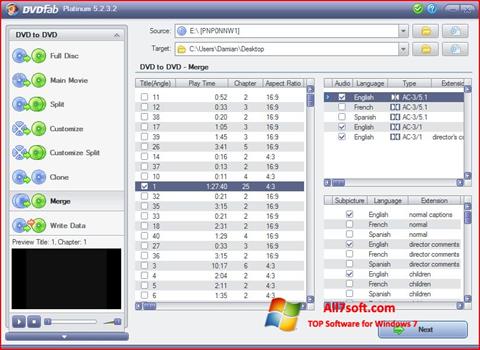 Στιγμιότυπο οθόνης DVDFab Windows 7
