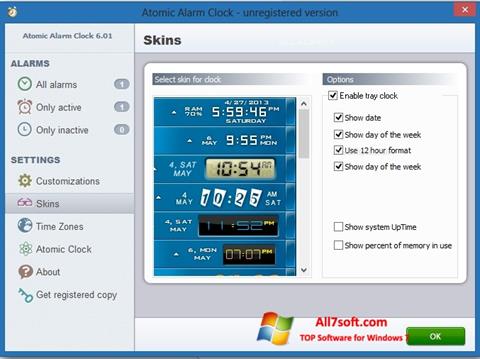 Στιγμιότυπο οθόνης Atomic Alarm Clock Windows 7