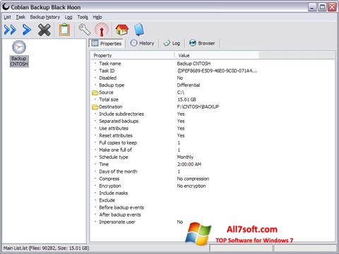Στιγμιότυπο οθόνης Cobian Backup Windows 7