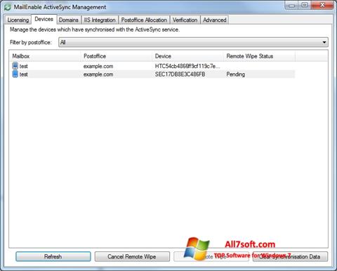 Στιγμιότυπο οθόνης Microsoft ActiveSync Windows 7