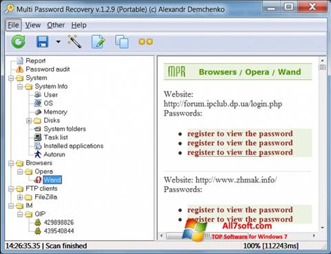 Στιγμιότυπο οθόνης Multi Password Recovery Windows 7