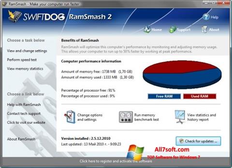 Στιγμιότυπο οθόνης RamSmash Windows 7