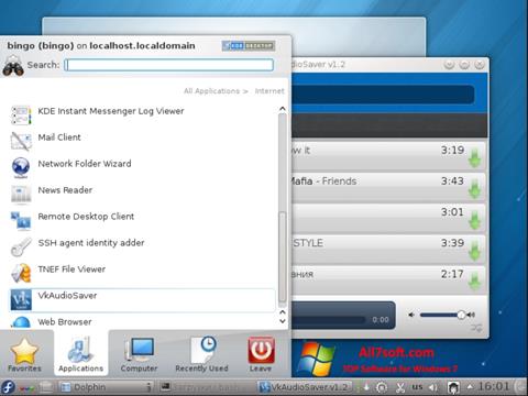 Στιγμιότυπο οθόνης VkAudioSaver Windows 7