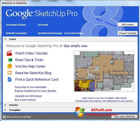 Στιγμιότυπο οθόνης Google SketchUp Pro Windows 7