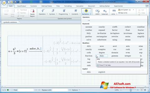 Στιγμιότυπο οθόνης MathCAD Windows 7