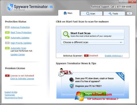 Στιγμιότυπο οθόνης Spyware Terminator Windows 7