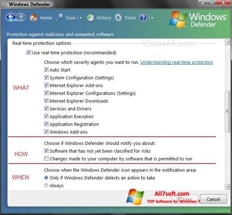 Στιγμιότυπο οθόνης Windows Defender Windows 7