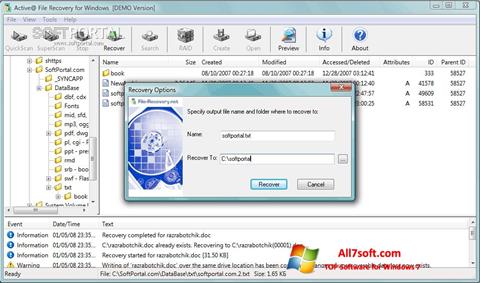Στιγμιότυπο οθόνης Active File Recovery Windows 7