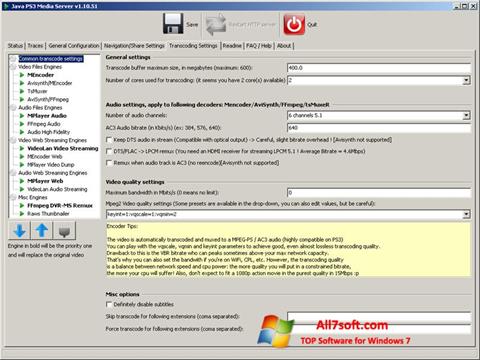 Στιγμιότυπο οθόνης PS3 Media Server Windows 7