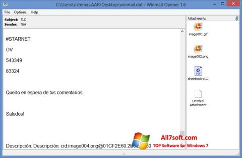 Στιγμιότυπο οθόνης Winmail Opener Windows 7
