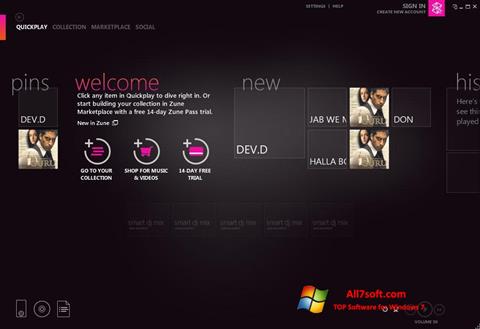 Στιγμιότυπο οθόνης Zune Windows 7