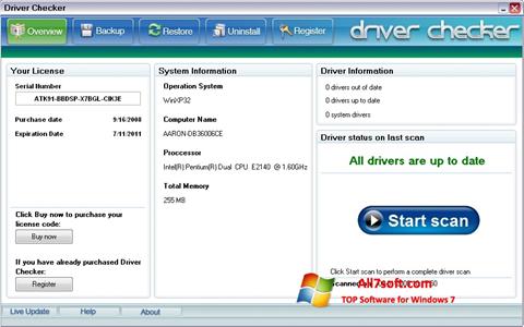 Στιγμιότυπο οθόνης Driver Checker Windows 7