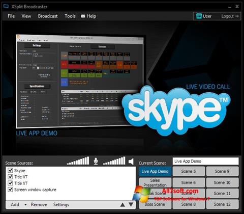 Στιγμιότυπο οθόνης XSplit Broadcaster Windows 7