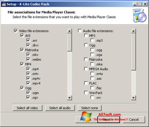 Στιγμιότυπο οθόνης K-Lite Codec Pack Windows 7