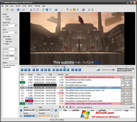 Στιγμιότυπο οθόνης Subtitle Workshop Windows 7