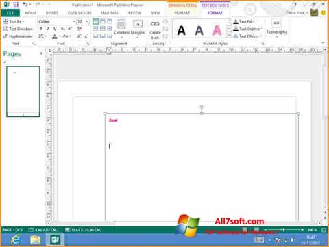 Στιγμιότυπο οθόνης Microsoft Publisher Windows 7