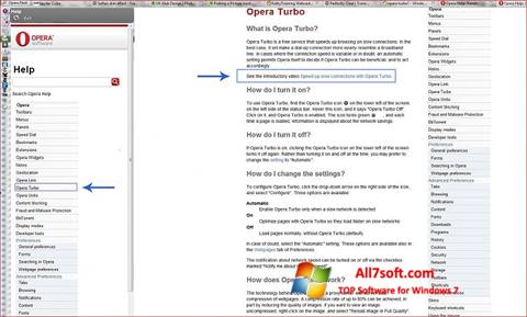 Στιγμιότυπο οθόνης Opera Turbo Windows 7