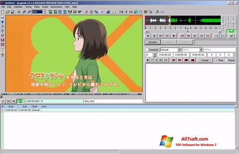 Στιγμιότυπο οθόνης Aegisub Windows 7