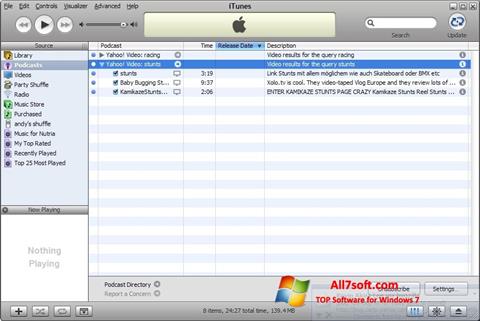 Στιγμιότυπο οθόνης iTunes Windows 7