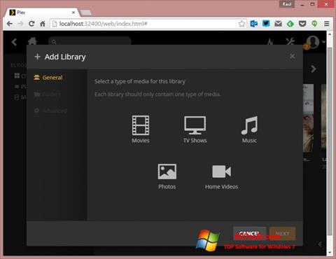 Στιγμιότυπο οθόνης Plex Media Server Windows 7