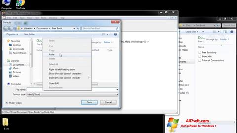Στιγμιότυπο οθόνης HTML Help Workshop Windows 7