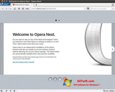 Στιγμιότυπο οθόνης Opera Developer Windows 7