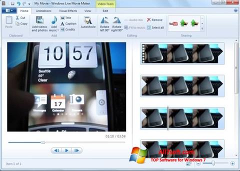 Στιγμιότυπο οθόνης Windows Movie Maker Windows 7