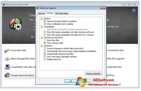 Στιγμιότυπο οθόνης MacDrive Windows 7