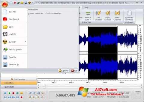 Στιγμιότυπο οθόνης Free Audio Editor Windows 7