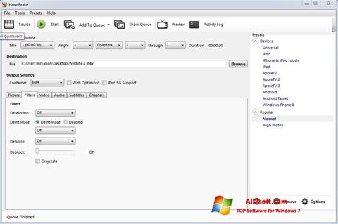 Στιγμιότυπο οθόνης HandBrake Windows 7