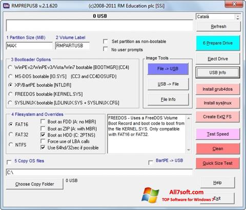 Στιγμιότυπο οθόνης RMPrepUSB Windows 7