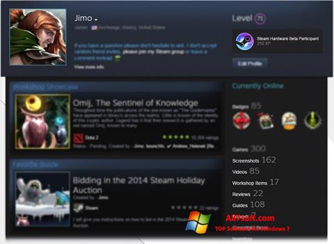 Στιγμιότυπο οθόνης Steam Windows 7