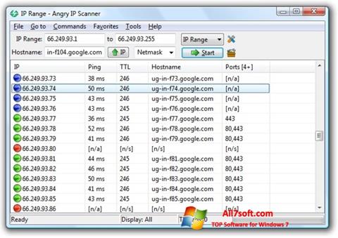 Στιγμιότυπο οθόνης Angry IP Scanner Windows 7