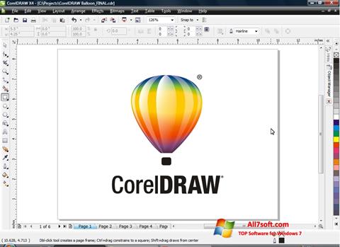 Στιγμιότυπο οθόνης CorelDRAW Windows 7