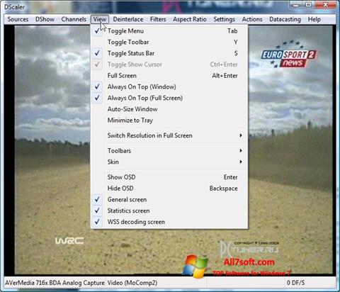 Στιγμιότυπο οθόνης DScaler Windows 7