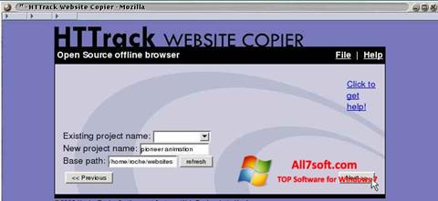 Στιγμιότυπο οθόνης HTTrack Website Copier Windows 7