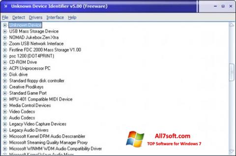 Στιγμιότυπο οθόνης Unknown Device Identifier Windows 7