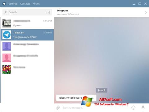 Στιγμιότυπο οθόνης Telegram Desktop Windows 7
