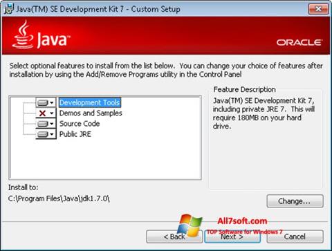 Στιγμιότυπο οθόνης Java Development Kit Windows 7