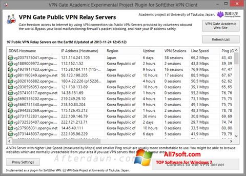 Στιγμιότυπο οθόνης VPN Gate Windows 7