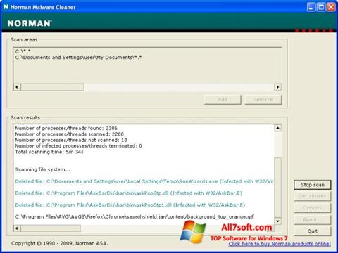 Στιγμιότυπο οθόνης Norman Malware Cleaner Windows 7