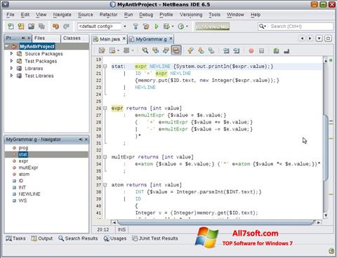 Στιγμιότυπο οθόνης NetBeans Windows 7