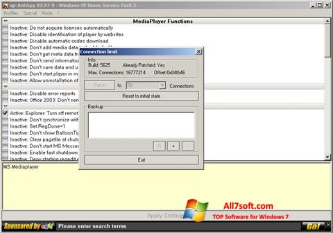 Στιγμιότυπο οθόνης XP-AntiSpy Windows 7