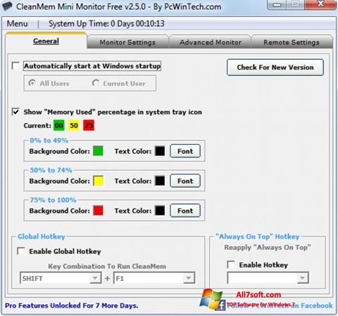 Στιγμιότυπο οθόνης CleanMem Windows 7