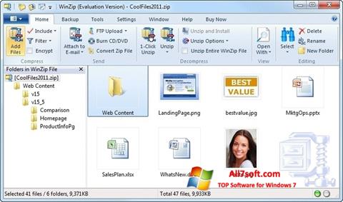 Στιγμιότυπο οθόνης WinZip Windows 7
