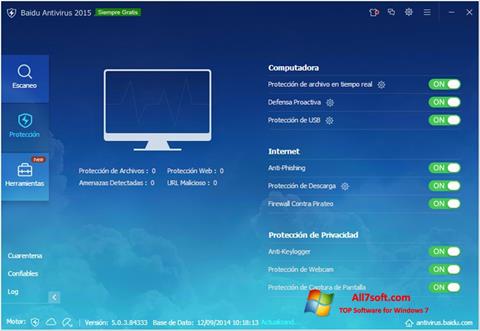 Στιγμιότυπο οθόνης Baidu Antivirus Windows 7