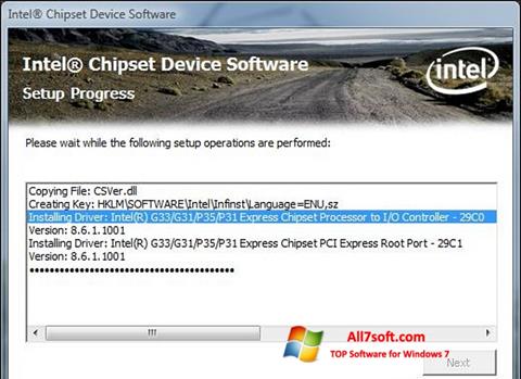 Στιγμιότυπο οθόνης Intel Chipset Device Software Windows 7