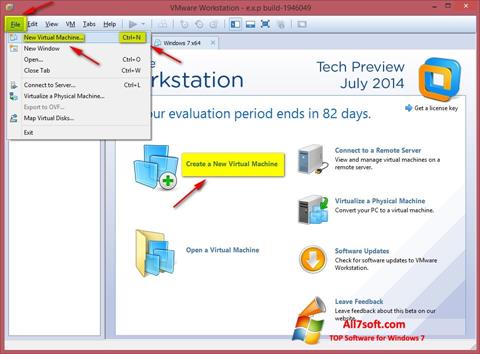 Στιγμιότυπο οθόνης VMware Workstation Windows 7