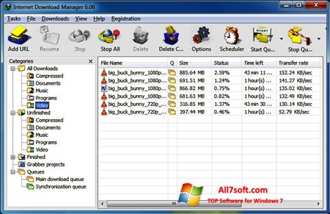 Στιγμιότυπο οθόνης Internet Download Manager Windows 7
